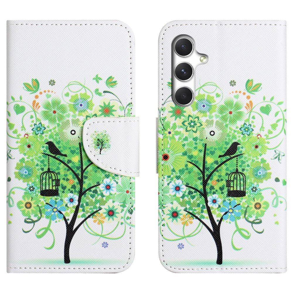 For Samsung Galaxy S26+ Case Pattern Printing Cross Texture Leather Phone Cover