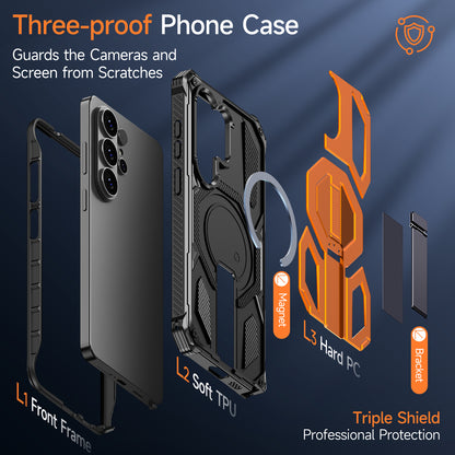 For Samsung Galaxy S26 Ultra Magnetic Case TPU + PC Kickstand Phone Cover Drop Protection