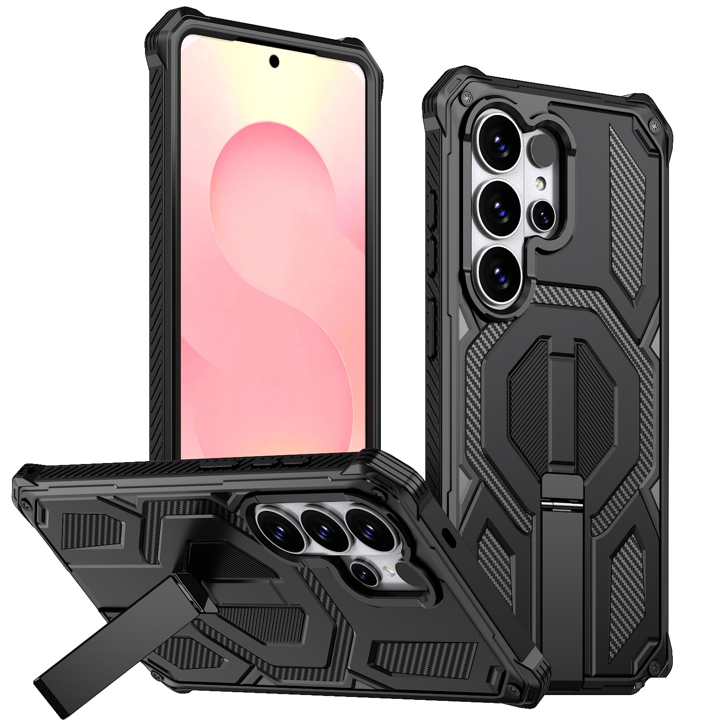 For Samsung Galaxy S26 Ultra Magnetic Case TPU + PC Kickstand Phone Cover Drop Protection