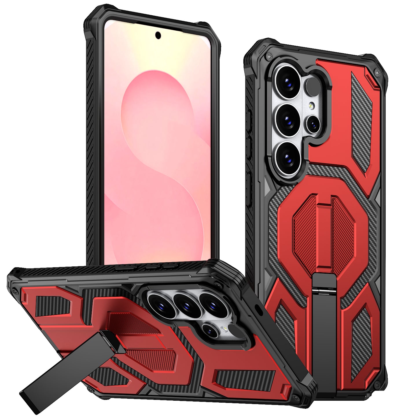 For Samsung Galaxy S26 Ultra Magnetic Case TPU + PC Kickstand Phone Cover Drop Protection