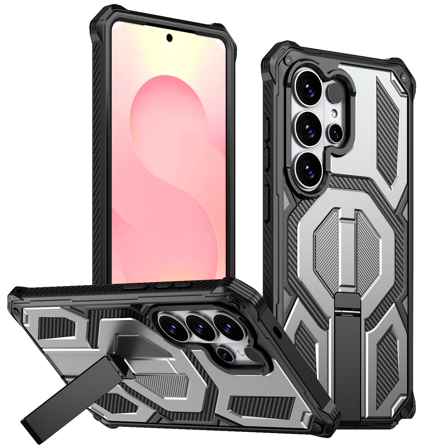 For Samsung Galaxy S26 Ultra Magnetic Case TPU + PC Kickstand Phone Cover Drop Protection