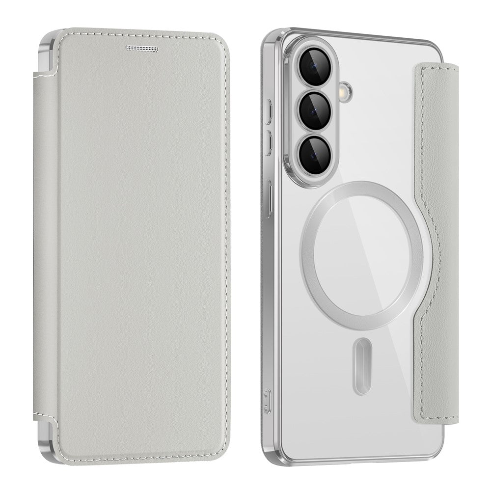 For Samsung Galaxy S26+ Magnetic Case RFID Blocking Card Holder Leather Phone Cover with Lens Film