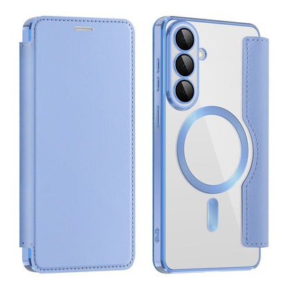 For Samsung Galaxy S26+ Magnetic Case RFID Blocking Card Holder Leather Phone Cover with Lens Film