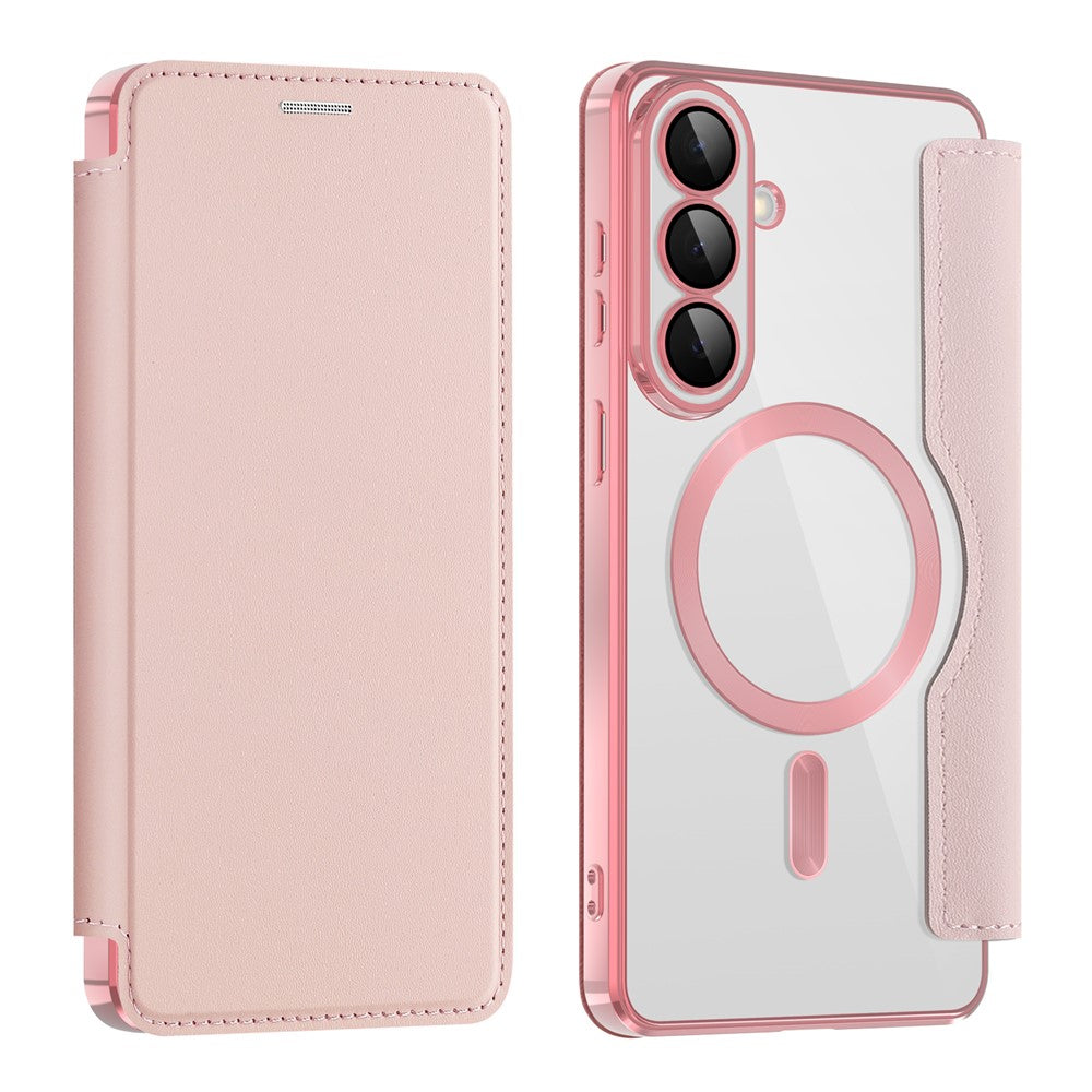 For Samsung Galaxy S26+ Magnetic Case RFID Blocking Card Holder Leather Phone Cover with Lens Film