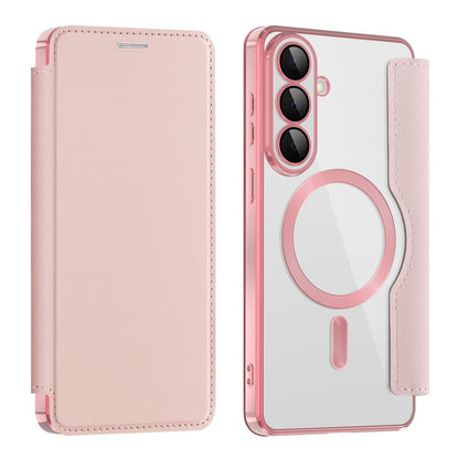 For Samsung Galaxy S26+ Magnetic Case RFID Blocking Card Holder Leather Phone Cover with Lens Film