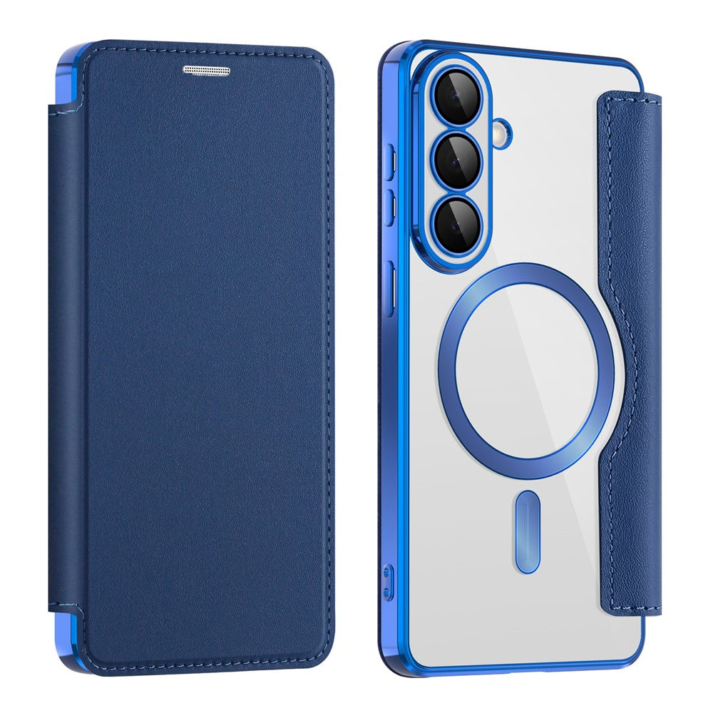 For Samsung Galaxy S26+ Magnetic Case RFID Blocking Card Holder Leather Phone Cover with Lens Film