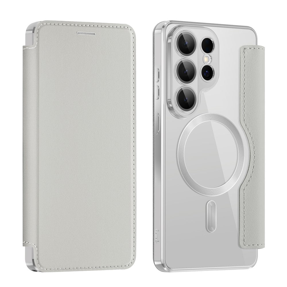 For Samsung Galaxy S26 Ultra Magnetic Case RFID Blocking Card Holder Leather Phone Cover with Lens Film