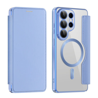 For Samsung Galaxy S26 Ultra Magnetic Case RFID Blocking Card Holder Leather Phone Cover with Lens Film