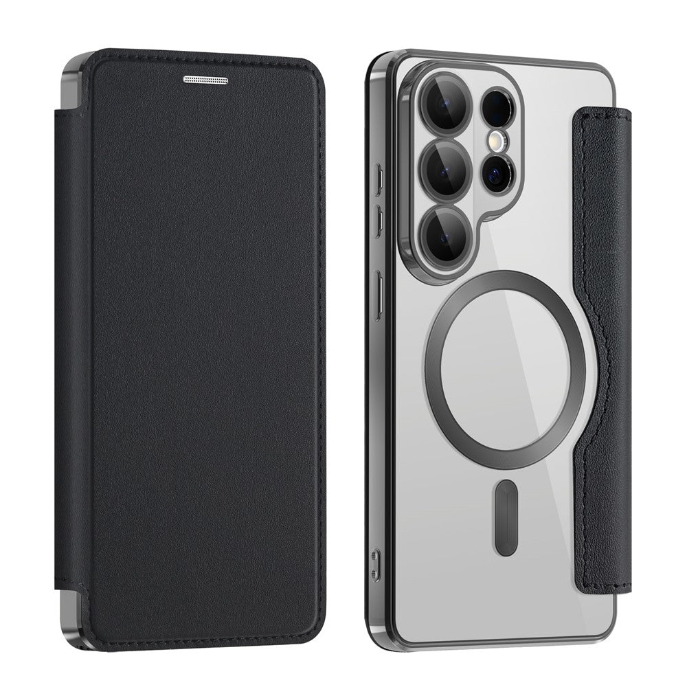 For Samsung Galaxy S26 Ultra Magnetic Case RFID Blocking Card Holder Leather Phone Cover with Lens Film