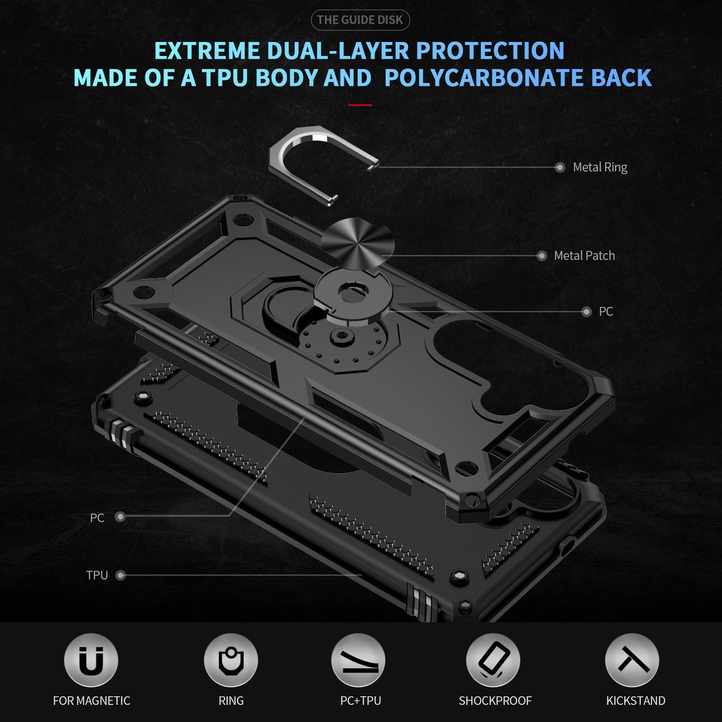 For Samsung Galaxy S26+ Case PC + TPU Phone Cover with Kickstand