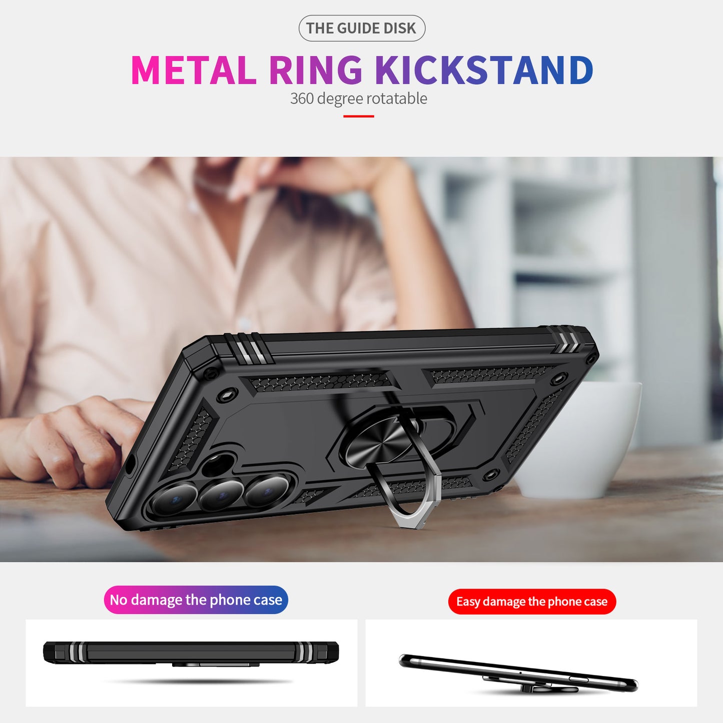 For Samsung Galaxy S26+ Case PC + TPU Phone Cover with Kickstand