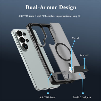 LEREACH Le-Chic Series for Samsung Galaxy S26 Ultra Magnetic Case TPU + PC Kickstand Phone Cover