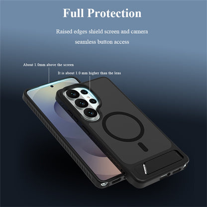 LEREACH Le-Chic Series for Samsung Galaxy S26 Ultra Magnetic Case TPU + PC Kickstand Phone Cover