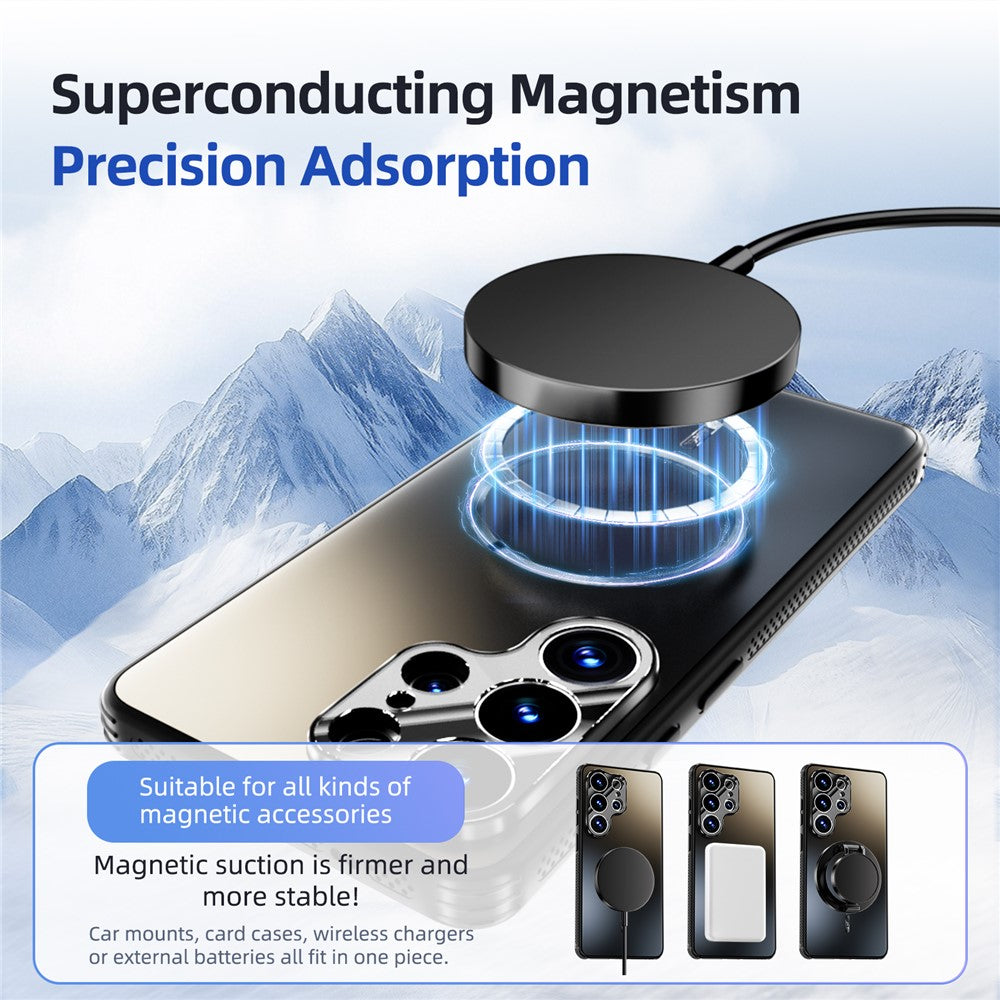 ABEEL For Samsung Galaxy S26+ Magnetic Case TPU PC Cooling Matte Phone Back Cover with Lens Film
