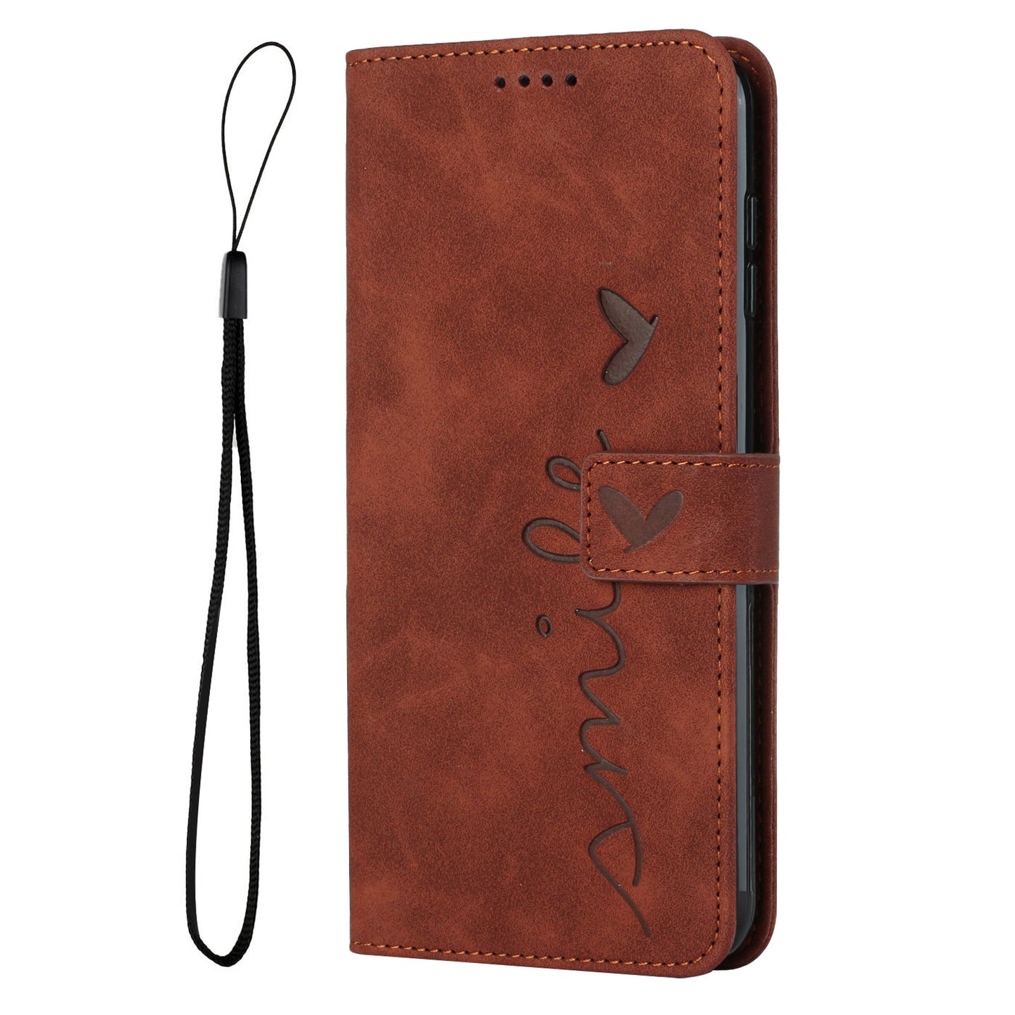 For Samsung Galaxy S26+ Stand Case PU Leather Phone Cover Imprinted Heart Pattern