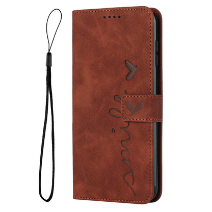 For Samsung Galaxy S26+ Stand Case PU Leather Phone Cover Imprinted Heart Pattern
