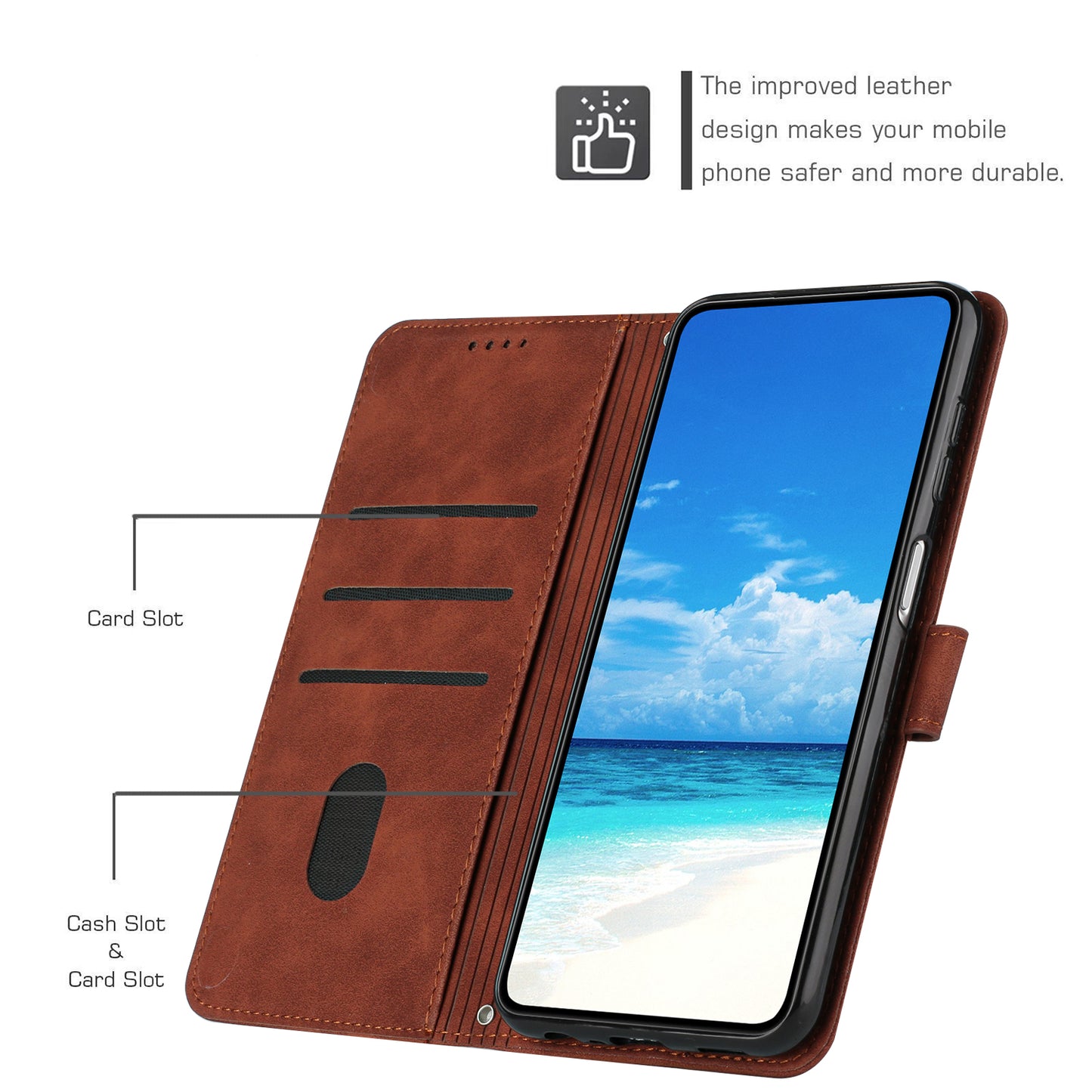 For Samsung Galaxy S26+ Stand Case PU Leather Phone Cover Imprinted Heart Pattern