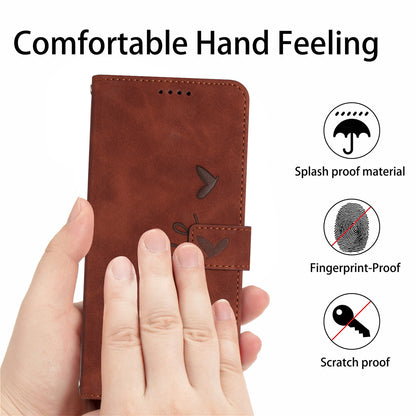 For Samsung Galaxy S26+ Stand Case PU Leather Phone Cover Imprinted Heart Pattern
