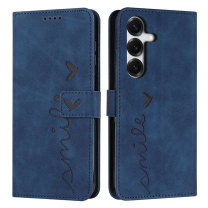 For Samsung Galaxy S26+ Stand Case PU Leather Phone Cover Imprinted Heart Pattern