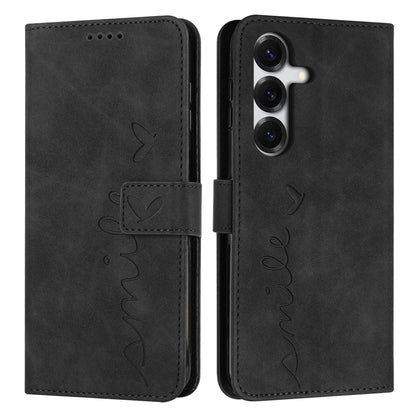 For Samsung Galaxy S26+ Stand Case PU Leather Phone Cover Imprinted Heart Pattern