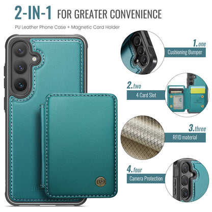 JEEHOOD For Samsung Galaxy S26+ Case  J05 Leather Mobile Cover with Detachable Magnetic Card Bag