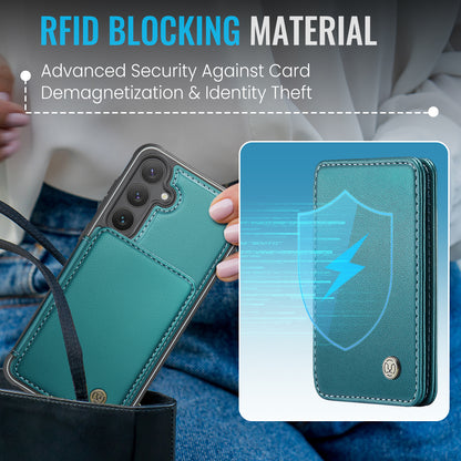 JEEHOOD For Samsung Galaxy S26+ Case  J05 Leather Mobile Cover with Detachable Magnetic Card Bag