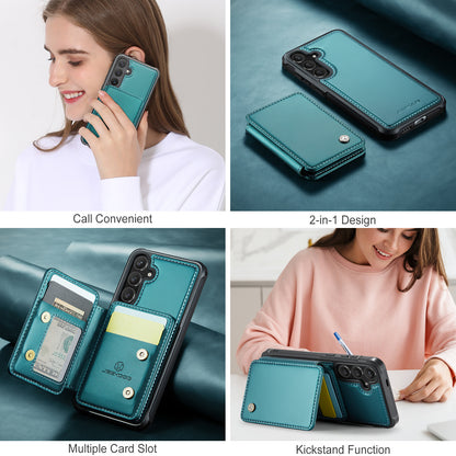 JEEHOOD For Samsung Galaxy S26+ Case  J05 Leather Mobile Cover with Detachable Magnetic Card Bag
