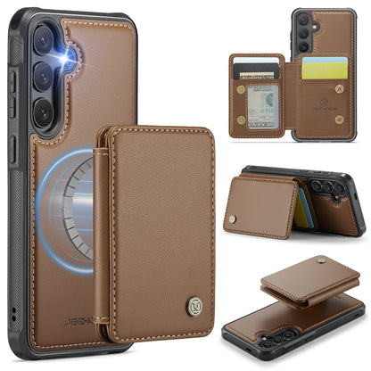 JEEHOOD For Samsung Galaxy S26+ Case  J05 Leather Mobile Cover with Detachable Magnetic Card Bag