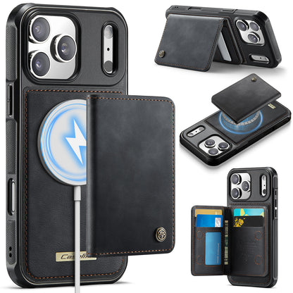 CASEME For iPhone 17 Pro Magnetic Case  ME80 Series Leather PC TPU Phone Cover with Detachable Wallet