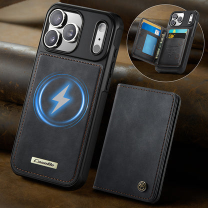 CASEME For iPhone 17 Pro Magnetic Case  ME80 Series Leather PC TPU Phone Cover with Detachable Wallet