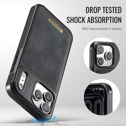 CASEME For iPhone 17 Pro Magnetic Case  ME80 Series Leather PC TPU Phone Cover with Detachable Wallet