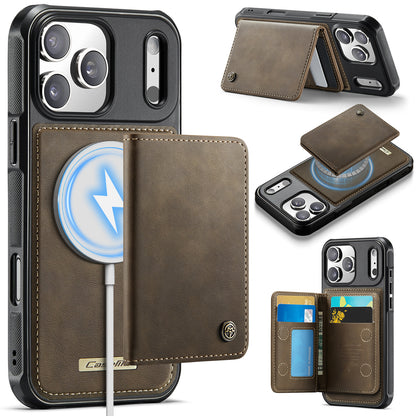 CASEME For iPhone 17 Pro Magnetic Case  ME80 Series Leather PC TPU Phone Cover with Detachable Wallet