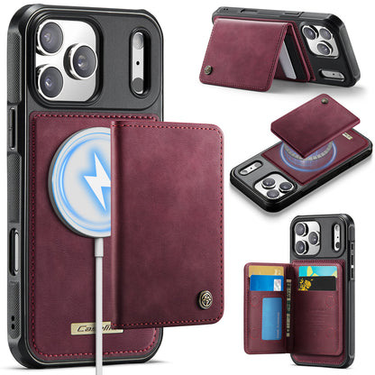 CASEME For iPhone 17 Pro Magnetic Case  ME80 Series Leather PC TPU Phone Cover with Detachable Wallet