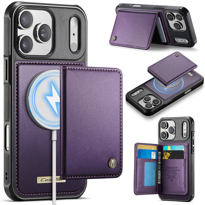 CASEME For iPhone 17 Pro Magnetic Case  ME80 Series Leather PC TPU Phone Cover with Detachable Wallet