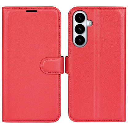 For Samsung Galaxy S26+ Case Wallet Stand Litchi Texture Shockproof Leather Phone Cover