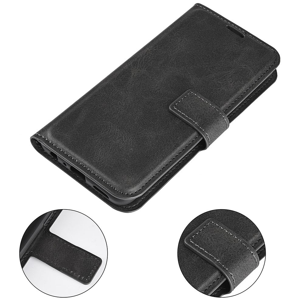 For Samsung Galaxy S26+ Stand Case Anti-Scratch Calf Texture Leather Phone Cover