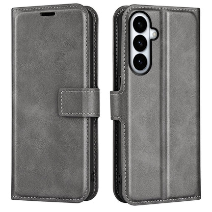 For Samsung Galaxy S26+ Stand Case Anti-Scratch Calf Texture Leather Phone Cover