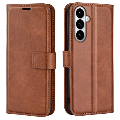For Samsung Galaxy S26+ Stand Case Anti-Scratch Calf Texture Leather Phone Cover
