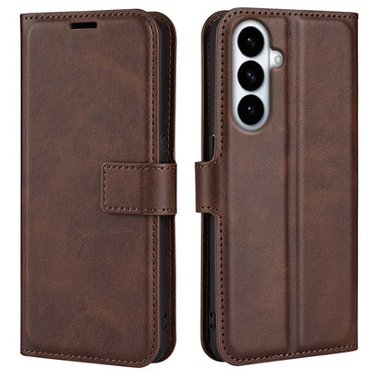 For Samsung Galaxy S26+ Stand Case Anti-Scratch Calf Texture Leather Phone Cover