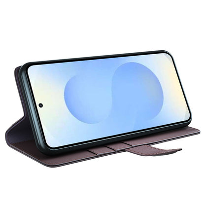 For Samsung Galaxy S26+ Case Genuine Split Leather Phone Cover with Wallet Stand