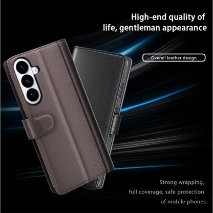 For Samsung Galaxy S26+ Case Genuine Split Leather Phone Cover with Wallet Stand