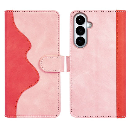 For Samsung Galaxy S26+ Wallet Case Leather Phone Cover Splicing Color