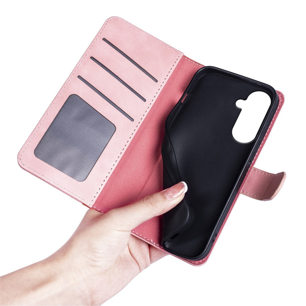 For Samsung Galaxy S26+ Wallet Case Leather Phone Cover Splicing Color
