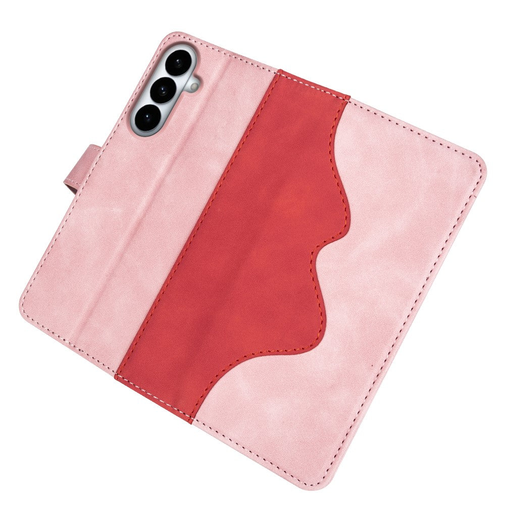 For Samsung Galaxy S26+ Wallet Case Leather Phone Cover Splicing Color