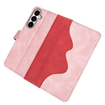 For Samsung Galaxy S26+ Wallet Case Leather Phone Cover Splicing Color