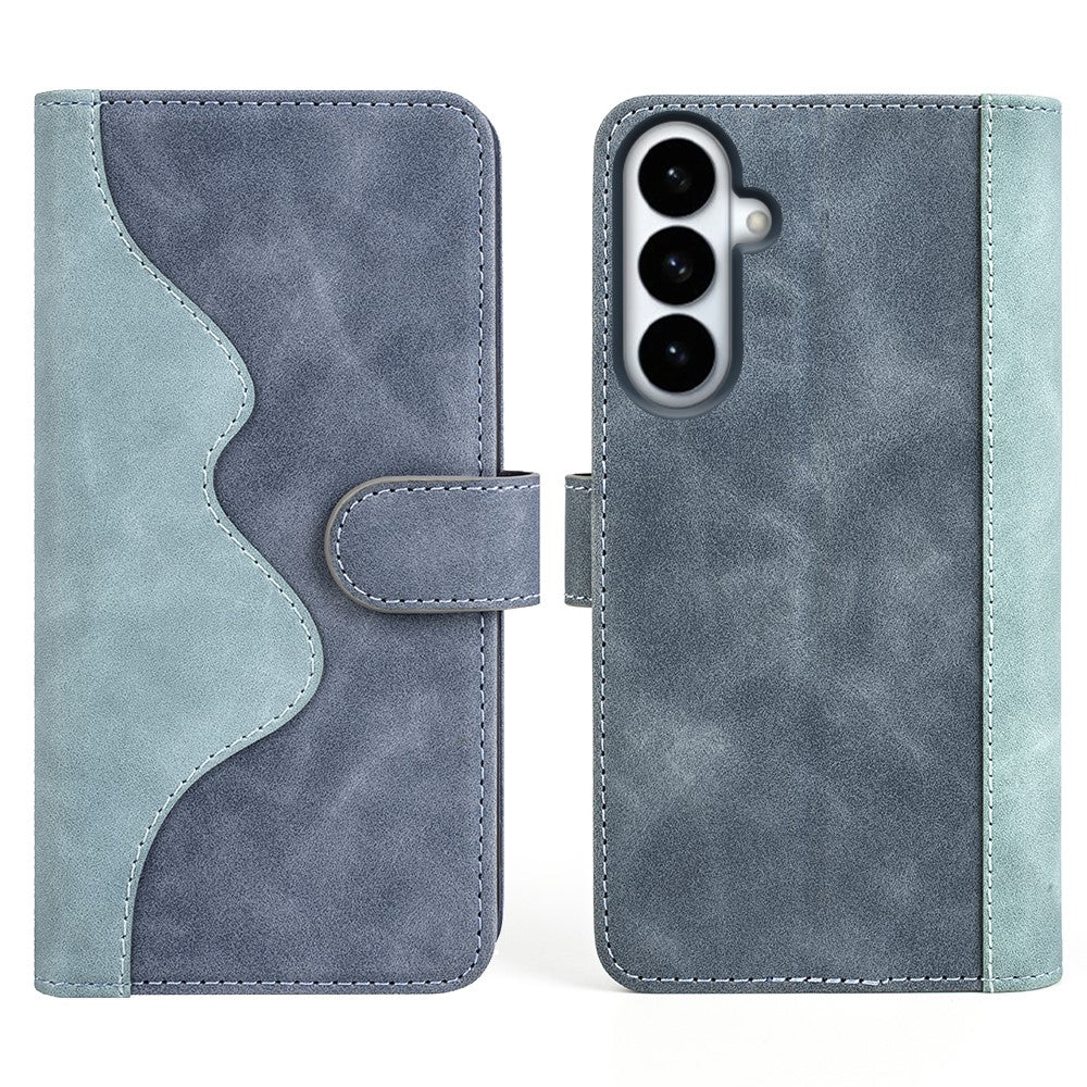 For Samsung Galaxy S26+ Wallet Case Leather Phone Cover Splicing Color