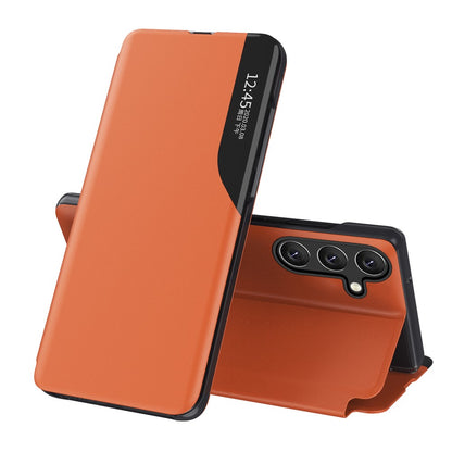 For Samsung Galaxy S26+ Phone Case View Window Folio Flip PU Leather Stand Cover