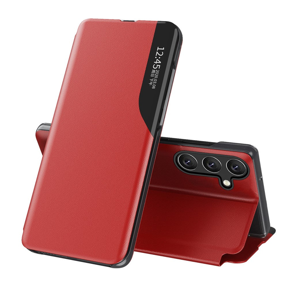 For Samsung Galaxy S26+ Phone Case View Window Folio Flip PU Leather Stand Cover