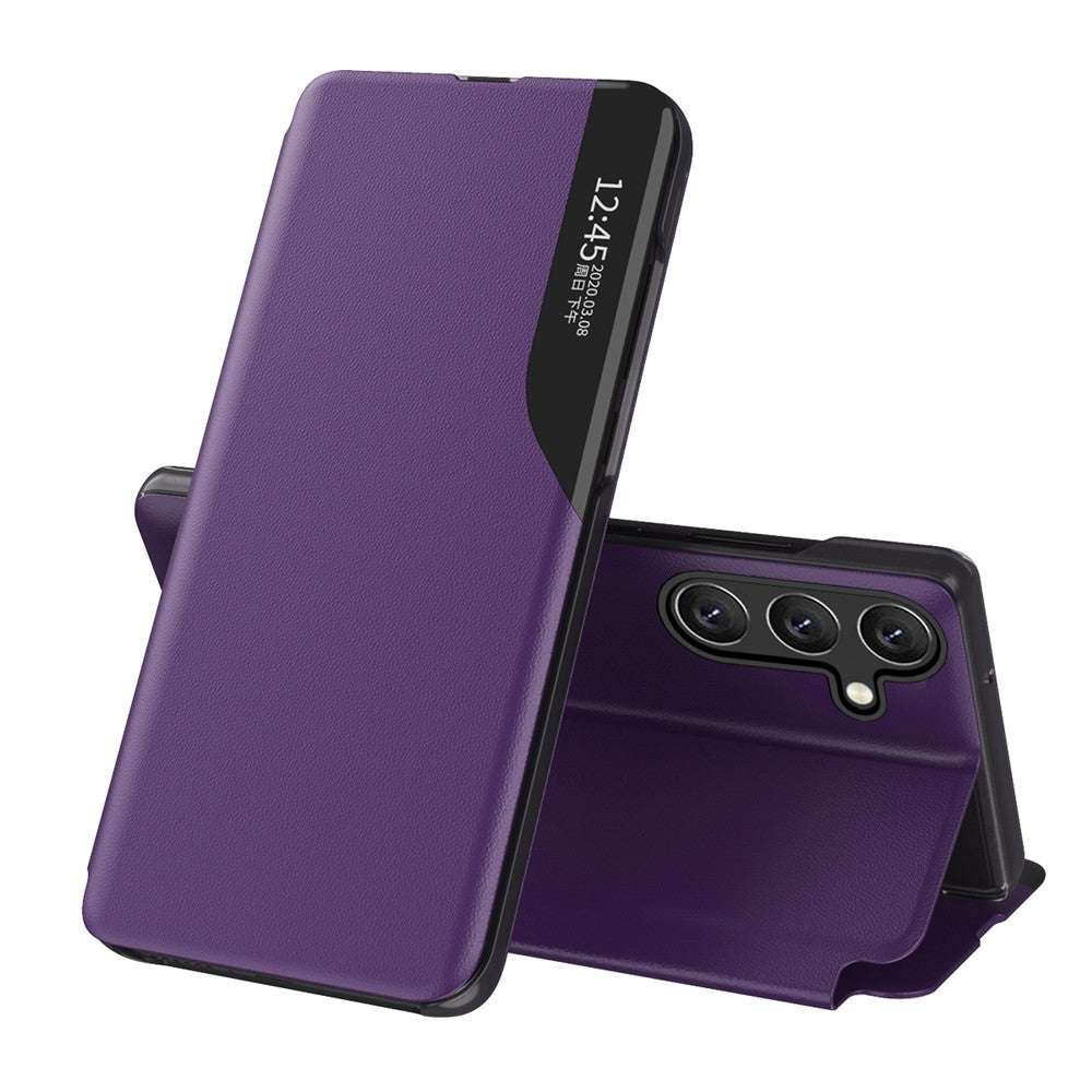 For Samsung Galaxy S26+ Phone Case View Window Folio Flip PU Leather Stand Cover