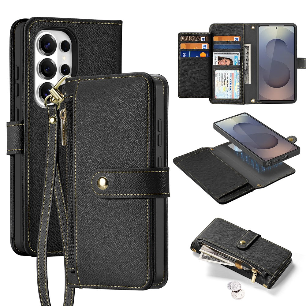 DUX DUCIS For Samsung Galaxy S26 Ultra Case  Lawa Series Detachable Magnetic Cowhide Leather Cover Zipper Wallet